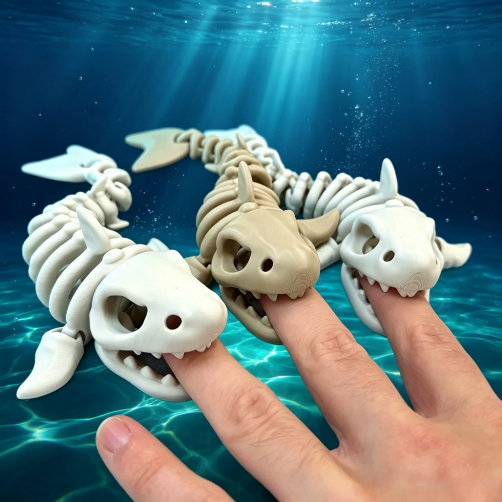 Marine Aquarium All In One - Köpekbalığı İskeleti Akvaryum Dekoru Eklemli Süsleme