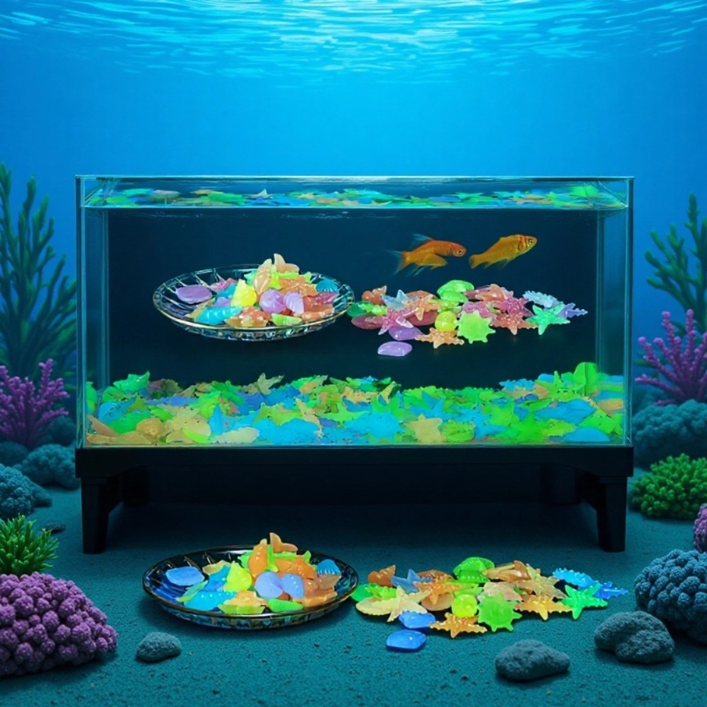 Aquarium Marine Plants - Parlayan Işıltılı Okyanus Taşları Floresan Deniz