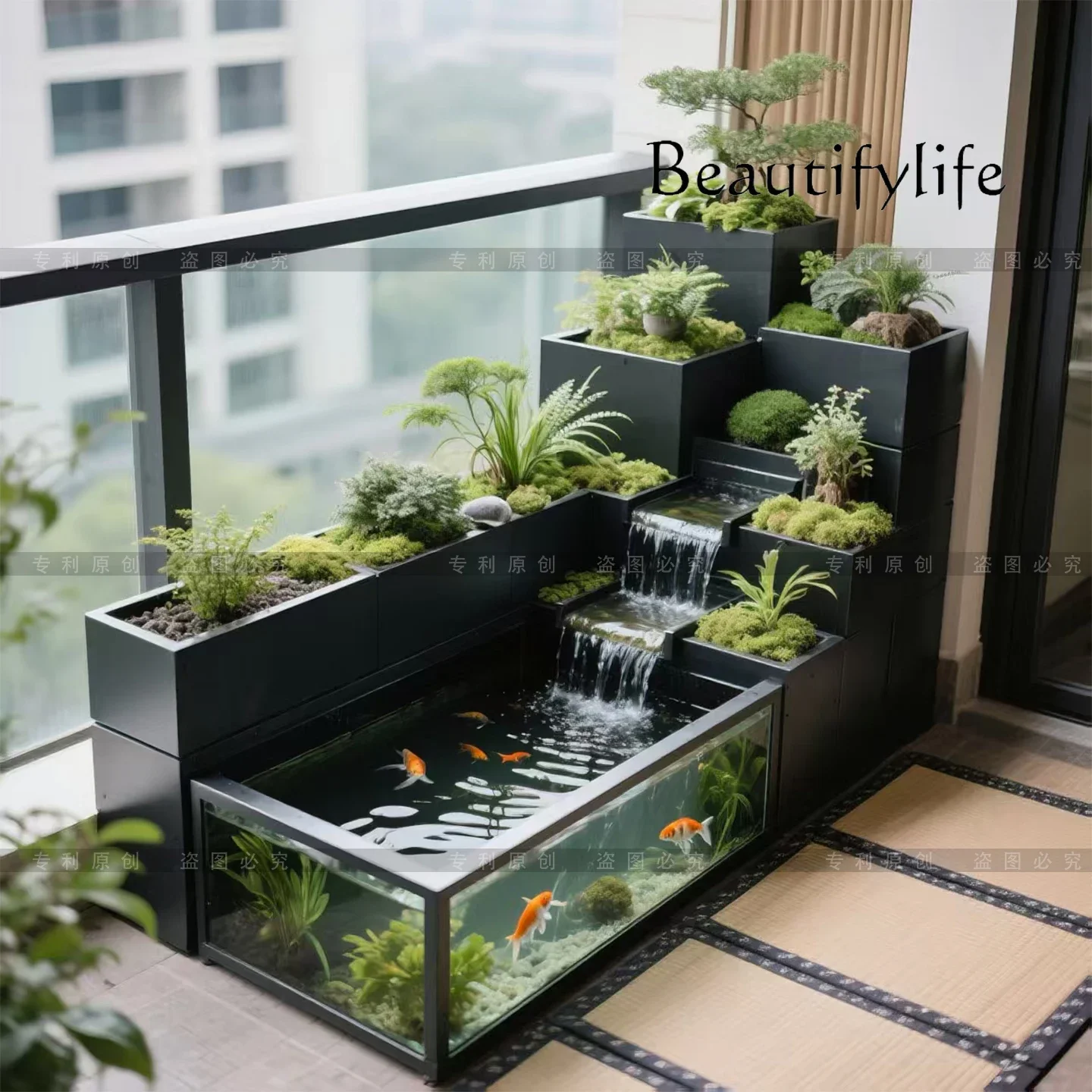 Marine Aquarium All In One - A63 Balkon Yaratıcı Akan Su Akvaryumu